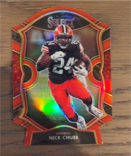 2020 Panini Select Concourse Red Die-Cut #26 Nick Chubb — front