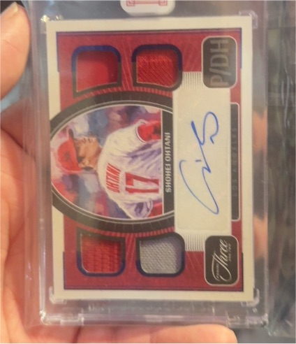 2022 Panini Three and Two Quad Jersey Autograph Shohei Ohtani — front