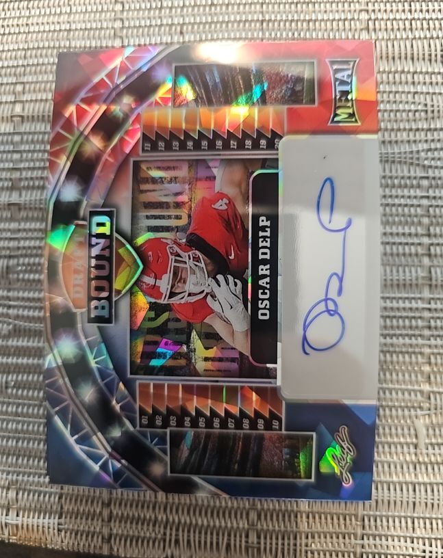 2025 Leaf Metal Draft Bound #Oscar Delp — front