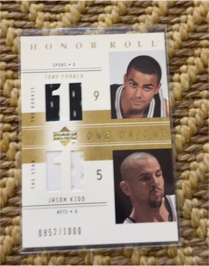 2001-02 Upper Deck Honor Roll One on One #9 Tony Parker Jason Kidd — front