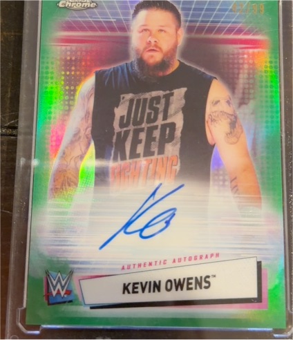 2021 Topps Chrome WWE Autographs Green Refractors #A-KO Kevin Owens — front