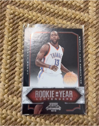 2009-10 Playoff Contenders #6 James Harden Rookie of the Year Contenders — front