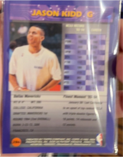 1996 NBA Hoops #G Jason Kidd — front
