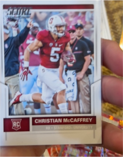 2017 Panini Score #373 Christian McCaffrey Rookie Card — front