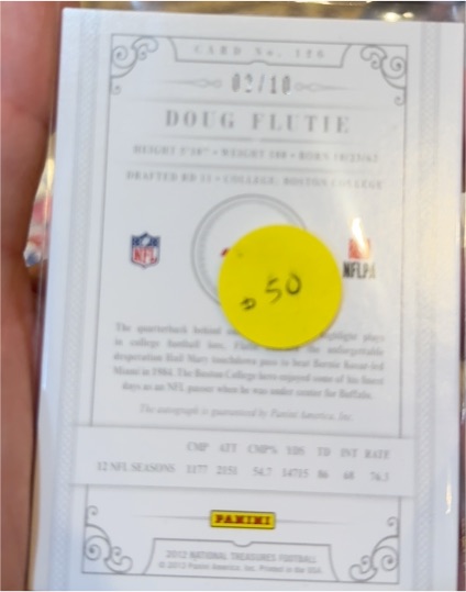 2012 Panini National Treasures #126 Doug Flutie — front