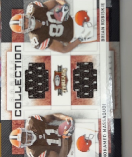 2009 Donruss Threads #217 Mohamed Massaquoi Brian Robiskie Rookie Jersey Collection — front