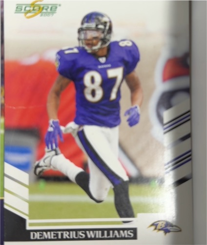 2007 Score #179 Demetrius Williams Baltimore Ravens — front