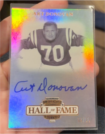 2012 Press Pass Legends Hall of Fame #LG-AD Art Donovan — front