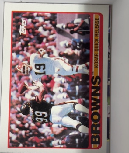 1989 Topps #138 Browns Team Leaders (Kosar Quick Release) — front