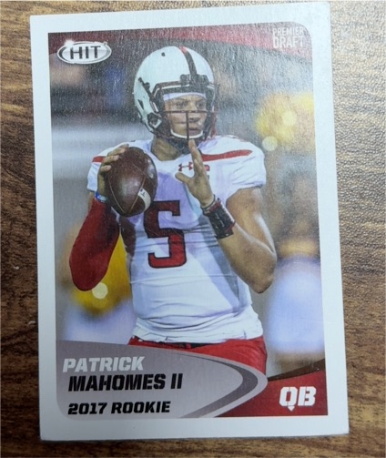 2017 Sage Hit Premier Draft #5 Patrick Mahomes II Rookie Card — front