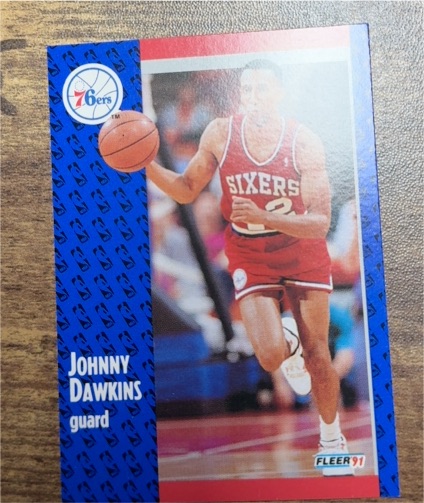 1991-92 Fleer #152 Johnny Dawkins Philadelphia 76ers — front