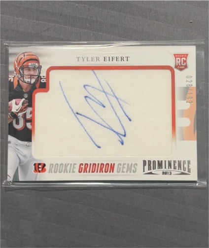 2013 Panini Prominence #194 Tyler Eifert Rookie Gridiron Gems Signatures — front