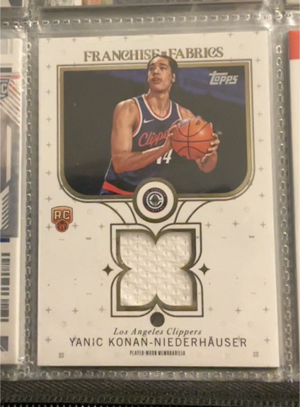 2025 Topps Yanic Konan-Niederhauser #FF-YK Franchise Fabrics Rookie Memorabilia — front