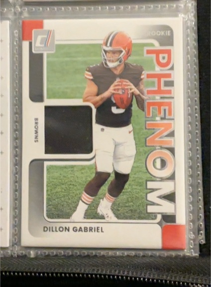 2025 Panini Donruss #RPJ-DGL Dillon Gabriel Rookie Phenom Jersey Patch — front