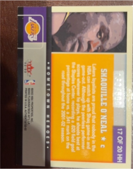 1990 Pro Set #17 Shaquille O'Neal — front