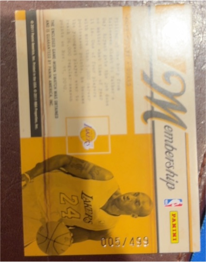 2010 Panini M Membership Kobe Bryant #M Membership — front