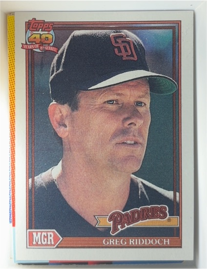 1991 Topps #109 Greg Riddoch — front
