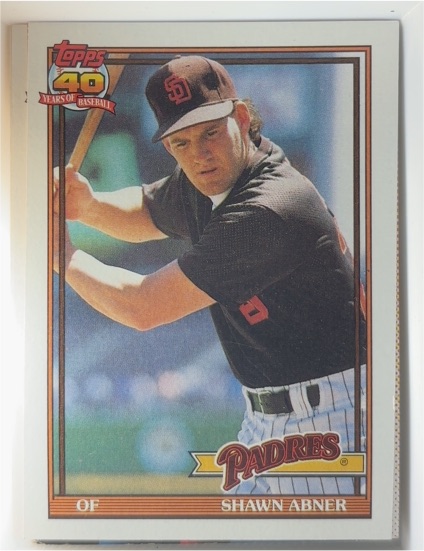 1991 Topps #697 Shawn Abner San Diego Padres — front