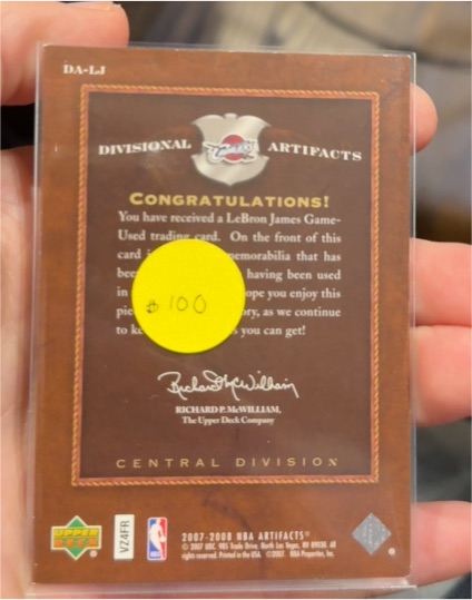 2007-08 Upper Deck NBA Artifacts Divisional Artifacts LeBron James Game-Used Trading Card #DA-LJ — front