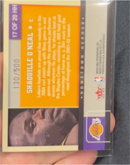 2001 Fleer Hometown Heroes #17 Shaquille O'Neal — front