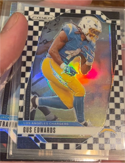 2024 Panini Prizm Gus Edwards Black & White Checkerboard — front