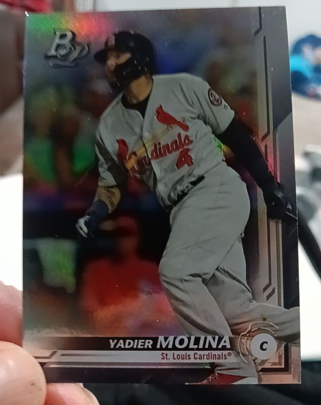 2019 Bowman Platinum #28 Yadier Molina — front