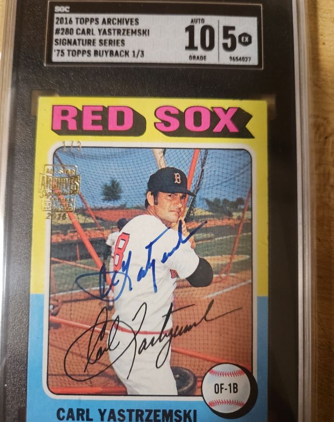2016 Topps Archives #280 Carl Yastrzemski Signature Series '75 Topps Buyback 1/3 — front