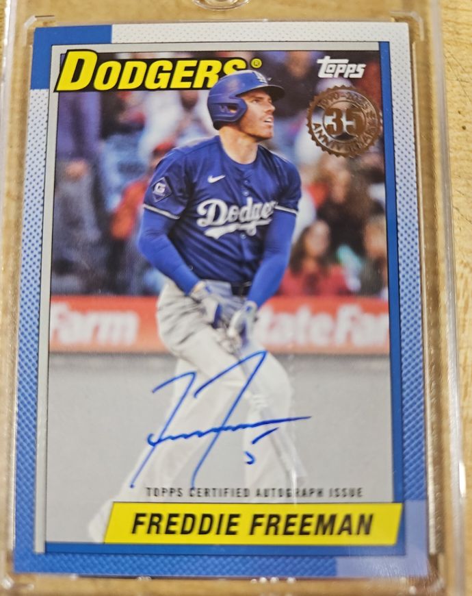 2025 Topps Series 1 1990 Topps Baseball Autographs #90A-FF Freddie Freeman — front
