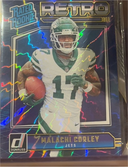 2024 Donruss Rated Rookie Retro Malachi Corley Jets — front