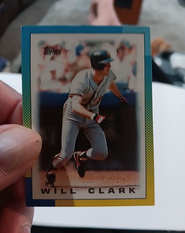 1990 Topps League Leaders Minis #84 Will Clark — front
