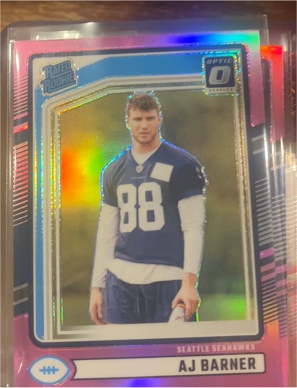 2024 Panini Donruss #367 AJ Barner Optic Preview Pink Prizm — front