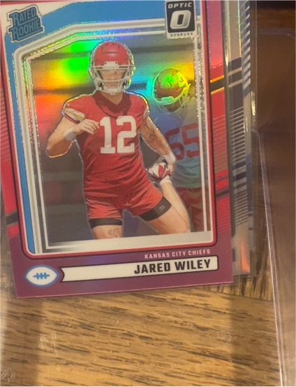 2024 Panini Donruss Rated Rookie Optic Preview Pink Prizm #387 Jared Wiley — front