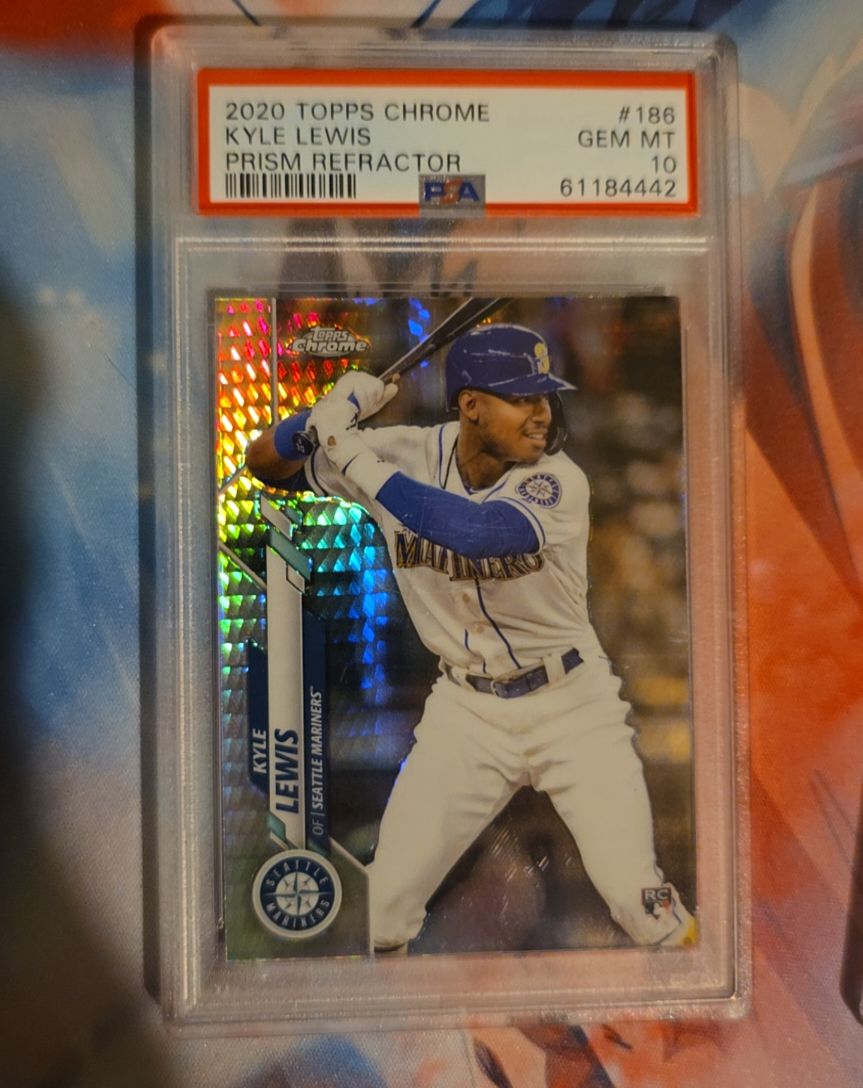 2020 Topps Chrome #186 Kyle Lewis Prism Refractor Rookie — front