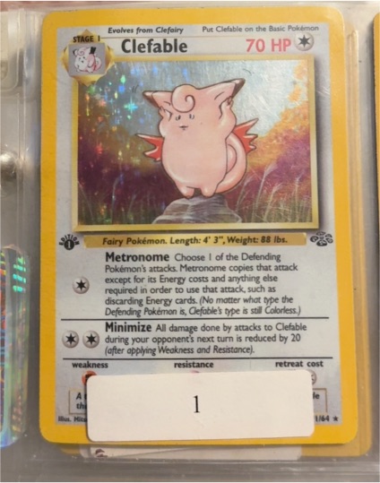 1999 Pokémon Jungle #1/64 Clefable — front