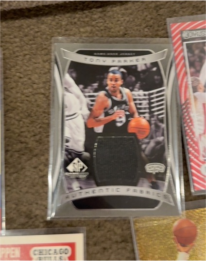 2004-05 Upper Deck SP Game Used Authentic Fabrics #TP Tony Parker — front