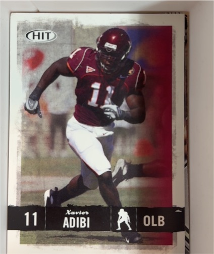 2008 Sage Hit #11 Xavier Adibi Virginia Tech Hokies — front