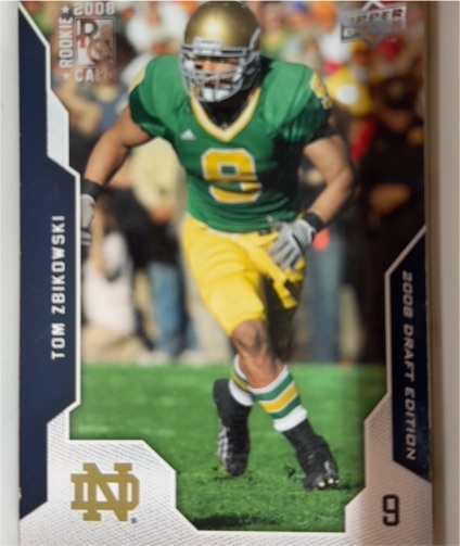 2008 Upper Deck Draft Edition #9 Tom Zbikowski — front