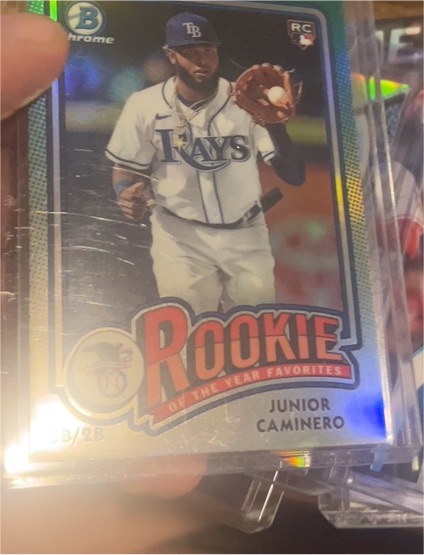 2024 Bowman Chrome Rookie of the Year Favorites #ROY-8 Junior Caminero — front