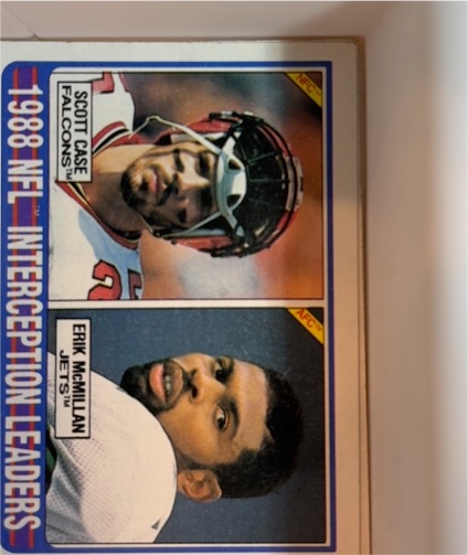 1989 Topps #221 1988 NFL Interception Leaders (Scott Case / Erik McMillan) — front