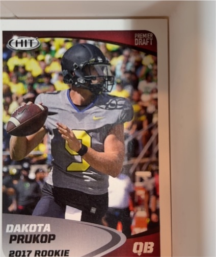2017 Sage Hit Premier Draft Dakota Prukop Rookie — front