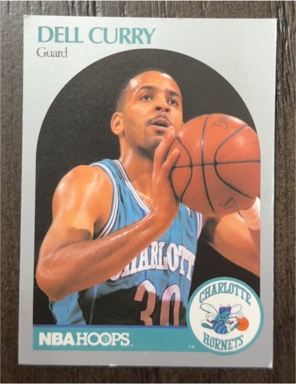 1990-91 NBA Hoops #52 Dell Curry — front
