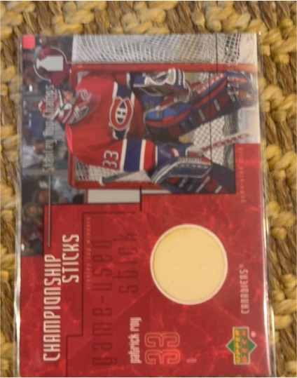 1999 Upper Deck MVP Championship Sticks Game-Used Souvenir #33 Patrick Roy — front