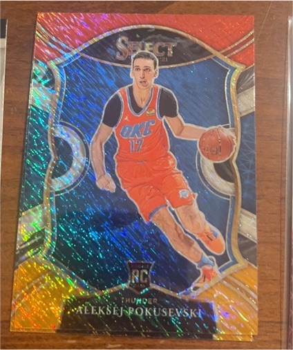 2020-21 Panini Select #77 Aleksej Pokusevski Rookie RC Shimmer Prizm — front
