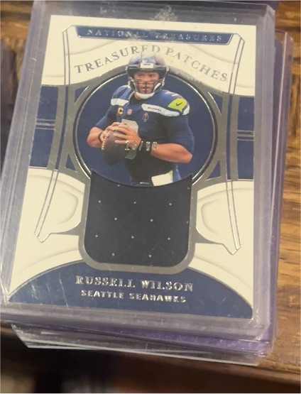 2021 Panini National Treasures Treasured Patches #TP-RW Russell Wilson — front
