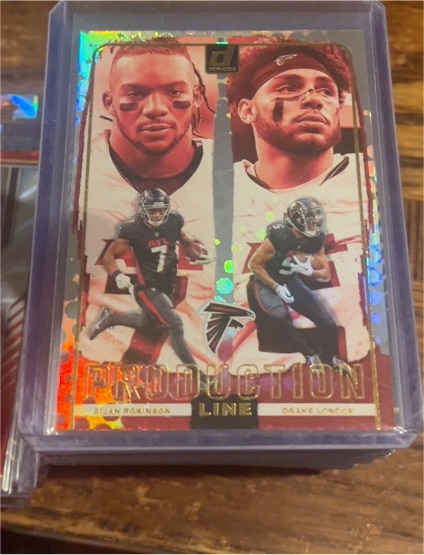 2024 Panini Donruss Production Line #16 Bijan Robinson, Drake London — front