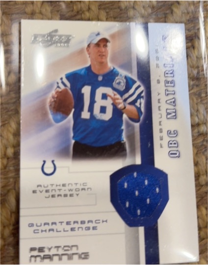 2002 Score QBC Materials #20 Peyton Manning — front
