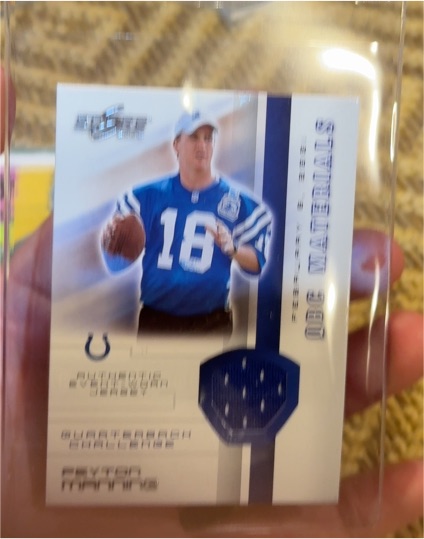 2002 Score QBC Materials #4 Peyton Manning — front