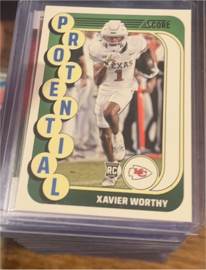 2024 Score #15 Xavier Worthy Protential Rookie Card — front