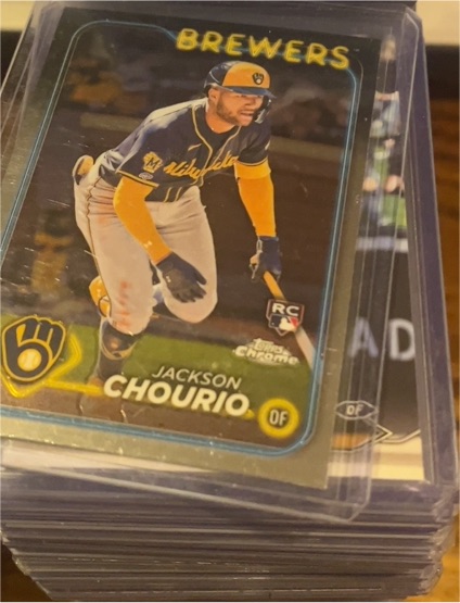 2024 Topps Chrome #161 Jackson Chourio Rookie Milwaukee Brewers — front