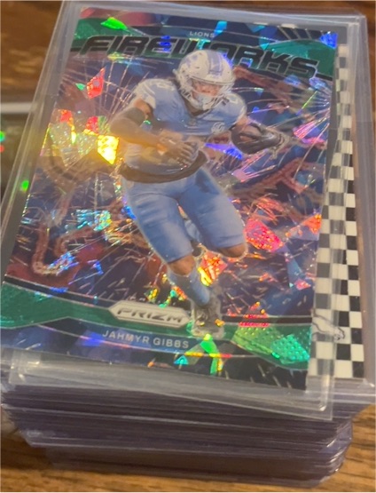 2024 Panini Prizm Fireworks #7 Jahmyr Gibbs — front